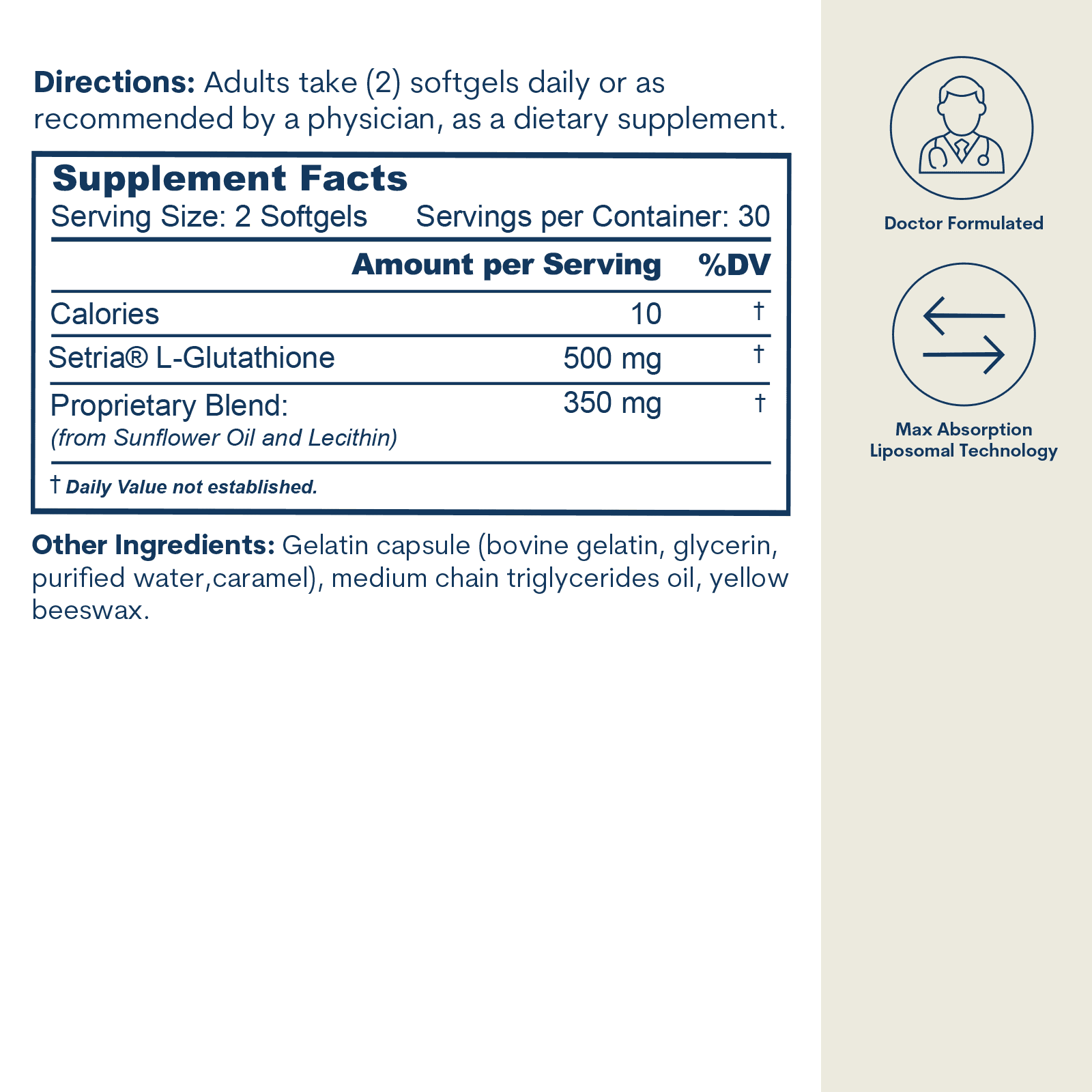 Liposomal Glutathione - Softgels (60 Count / 30 Servings)